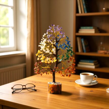 Seven Chakra Tree, Crystal Tree for Positive Energy - Crystals & Healing Stones - Feng Shui Seven Chakra Tree of Life Decor - Home Decorations for Living Room, 7 Chakra Tree, 300 Beads, 8-10 Inch